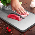 Premium Double-Sided Cutting Board Set (2-Piece) – Brushed Stainless Steel & Food-Grade PP, Built-In Grinding Zone & Knife Sharpener, Dishwasher Safe